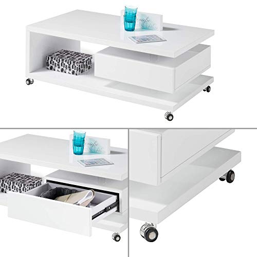 Couchtisch Weiss Hochglanz Mit Rollen