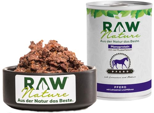 RAW Nature | Nassfutter für Hunde | getreidefrei | Monoprotein | Hohe Fleischanteil | Alleinfuttermittel (6X 800g, Mix-Pack)