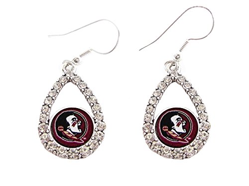 Sports Accessory Store Florida State Seminoles Garnet Teardrop Clear Crystal Silver Earrings Jewelry FSU Sports Accessory Store Florida State Seminoles Garnet Teardrop Clear Crystal Silver Earrings Jewelry FSU