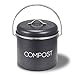Supremery Cubo de Basura para residuos orgánicos – de 3 l Cubo de Basura a Prueba de olores – Contenedor de residuos orgánicos para Compost con Mango Giratorio – Incluye Filtro de carbón para Cocina