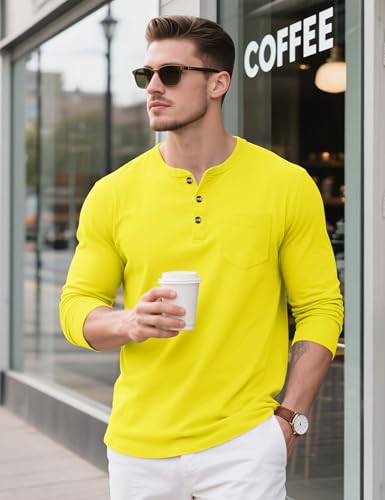 MAGCOMSEN Men's Henley Long Sleeve Shirt Cotton Lightweight Tee Shirts Casual Basic Tees with Pocket2