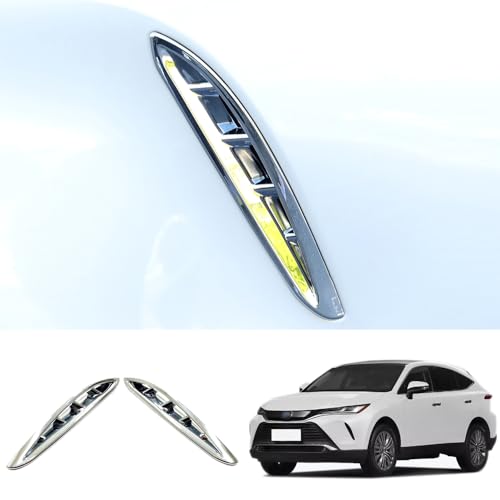 MUSOYADIトヨタ 新型 ハリアー 80系 専用外装 パーツ アクセサリー フロント ランプカバー フォグランプ フロントベゼル ガーニッシュインテリアパネル Harrier 80 ハリアー アクセサリー に適合設計ABS 樹脂製(クロームメッキ)2枚