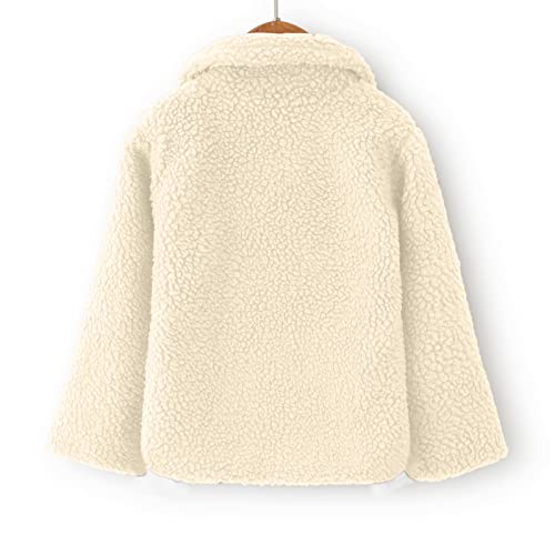 Kids Girls Fleece Jacket Long Sleeve Lapel Collar Button Thick Windproof Coat Winter Warm Cute Top with Pocket3