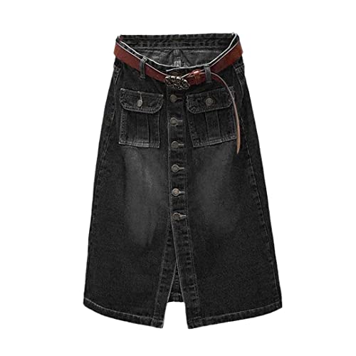 Jupe trapèze en coton denim noir idéale pour vos sorties et le bureau