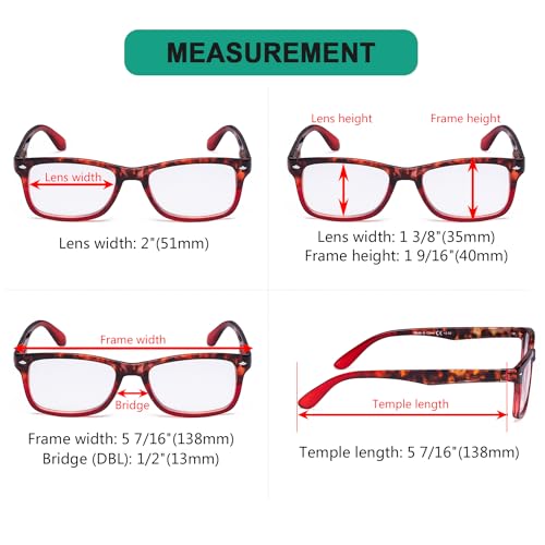 Image of Eyekepper Classic Vintage Style Reading Glasses Tortoise /Red +2.00