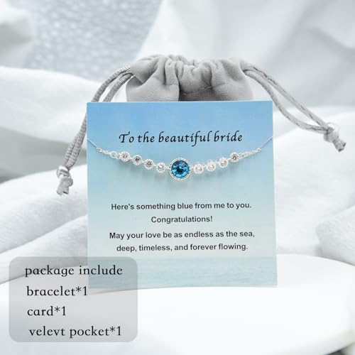 Image of Something Blue Gift for Bride to Be Bride Pearl Beaded Bracelet Bachelorette Party Decorations Bridal Shower Favor Wedding Accessory