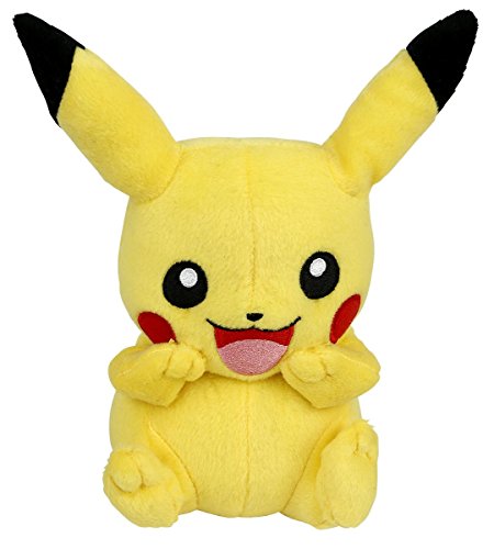 Pokémon Tomy Pikachu lachend – Mezcla plástico de Peluche – para Jugar y coleccionar. – A Partir de 3 años