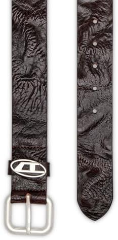 DIESEL 1DR Oval D ブラック レザー ベルト 80サイズ B-1DR OVAL D LOOP 3.9cm logo-plaque embellished leather belt