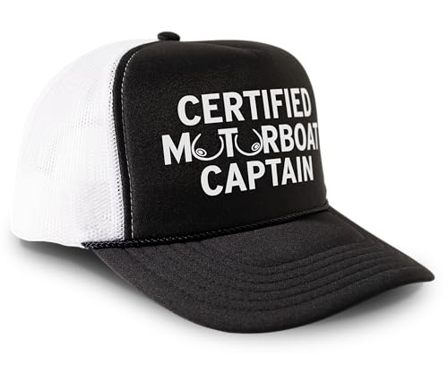 Image of Chudly.com Certified Motorboat Captain Funny Party Boobs Snapback Mesh Trucker Hat
