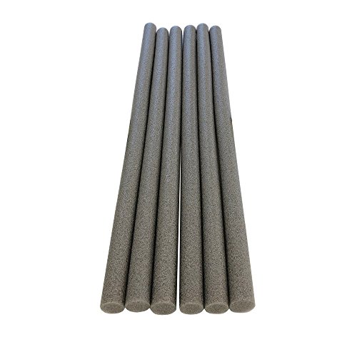 Oodles of Noodles 1.5 Inch x 35 Inch Solid Foam Foam Sticks for Craft Projects- 6 Pack - Grey