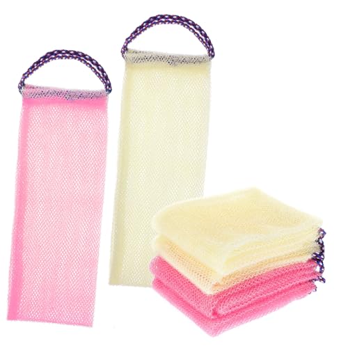 FONDOTIN 4 piezas Toallas Exfoliantes de Nylon para Ducha Toalla Larga para Espalda Suave y Resistente para Limpieza Corporal Fácil de Guardar y Transportar