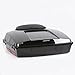 EGO BIKE Motorcycle Storage Trunk Pak Trunk Luggage Compatible with Harley Touring 97-13 Gloss Black Razor w/Chopped Backrest