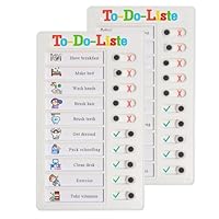Checklist Board, Stick-On Task List, Reusable Memo Board for Children, Task Planner Children, Task List for Children (To-Do-Liste-2pcs)