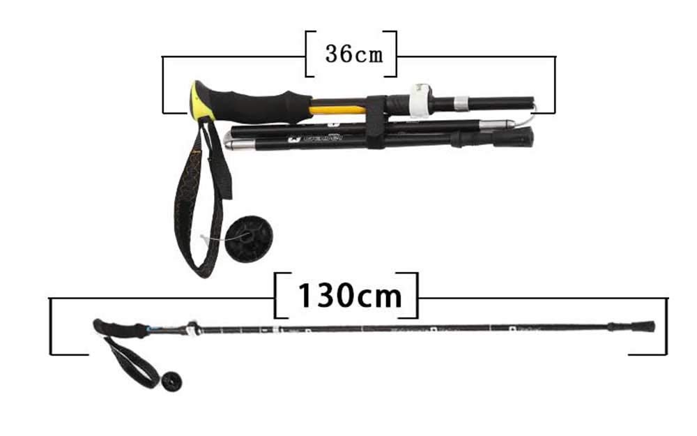 Bastones De Senderismo Aleación De Aluminio 7075 Ultraligera, Sistema De Bloqueo 3ls, Muñequera Plegable con Cuerpo De Palo Telescópico