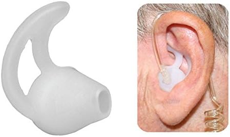 Earmold Silicone Fin Earbud Ear-Mold Earpods for Surveillance Earpieces Two-Way Radios (PAIR)