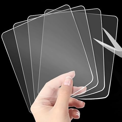 RUTICH 8 Pcs Cuttable Cabinet Door Bumpers Nano Clear Sound Dampening Buffer Cushion Pads Without Mark Left, Soft Self Adhesive Rubber Furniture Pads(5.8 x 6.3 x 0.08 Inches) Cover