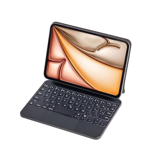 Funda con teclado para iPad Mini 7 arcoíris con soporte magnético flotante color negro