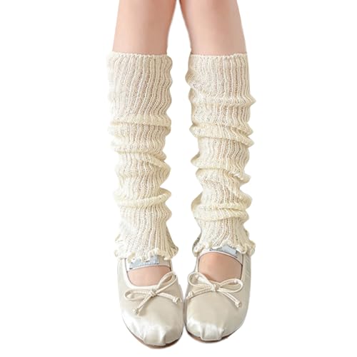 Pyasuye Solid Color Socks Sleeves Fashionable Girls Stackable Socks Comfortable Leg Warmer for Daily Wear and Parties