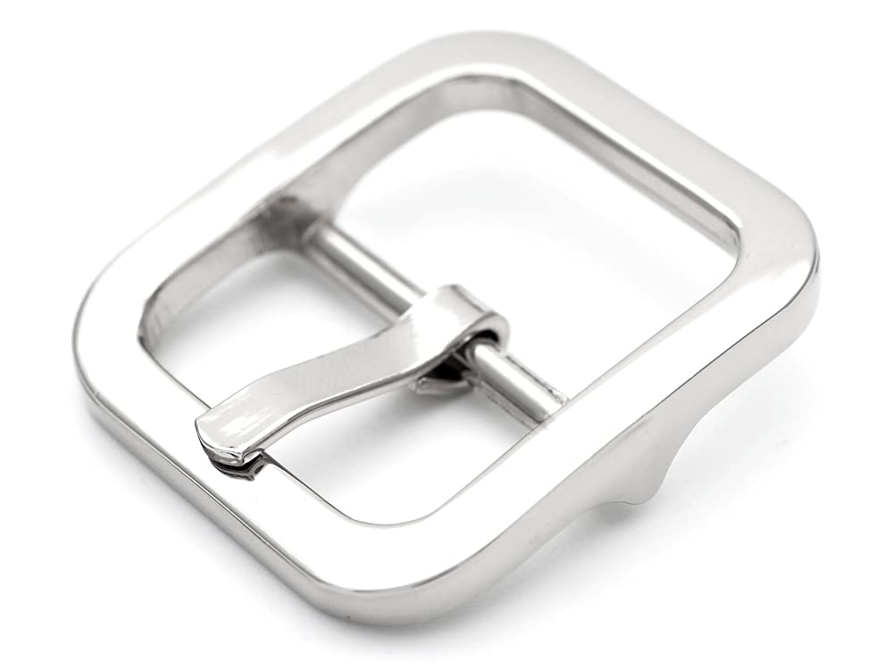 CRAFTMEMORE 4pcs 1 Inch Single Prong Belt Buckle Square Center Bar Buckles Leather Craft Accessories D3140