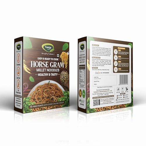 Image of Thanjai Natural Millet Noodles Combo - 4 Varieties (Foxtail, Horsegram, Ragi, Red Rice) | 180g Each x 4 Packs (Total 720g) | No Maida, Not Fried, No MSG, No Preservatives | 100% Natural Homemade Style Noodles