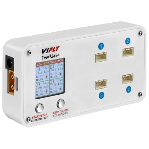VIFLY ToothStor 4-Port 2S LiPo Balance Charger with Storage Mode Cover