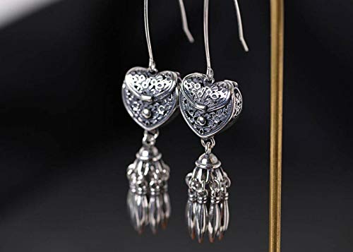 Goutte d'oreille rétro thaï boucles d'oreilles légères anti-allergies - 5