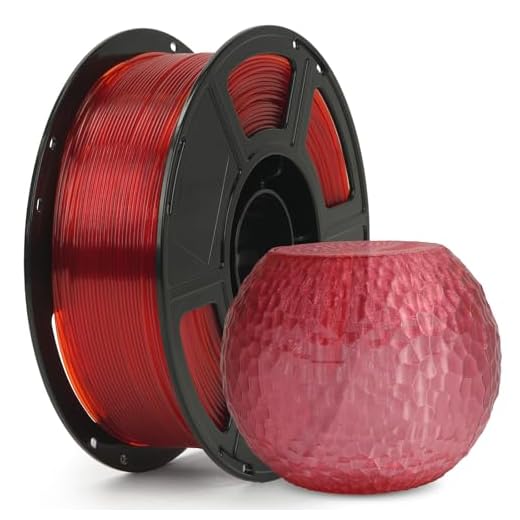 FLASHFORGE Rapid PETG Filament 1.75mm Clear Ruby Red, Max 600mm/s High Speed Printing, 3D Printer Filament 1kg Spool, Dimensional Accuracy +/- 0.02mm, Fits Most 3D Printers