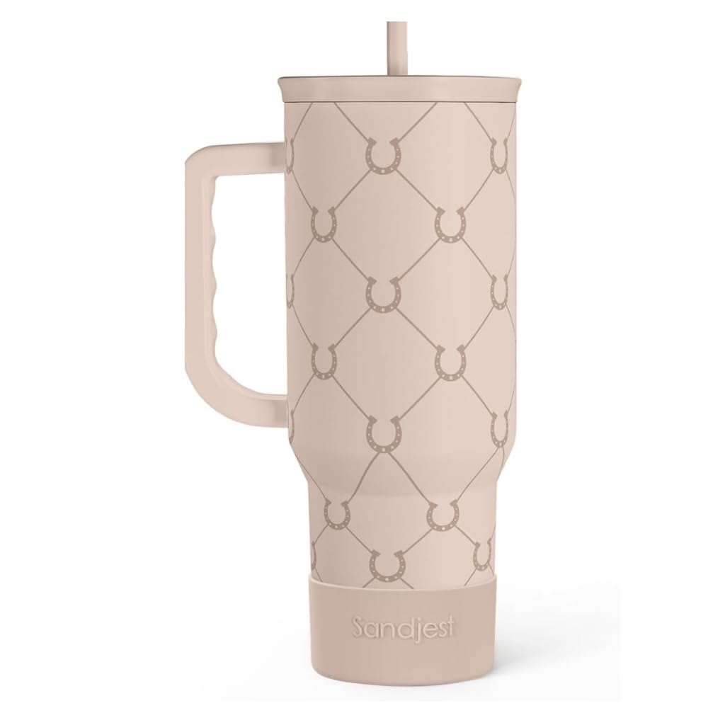 SANDJEST Horse Tumbler with Handle, Insulated Cup, 40oz