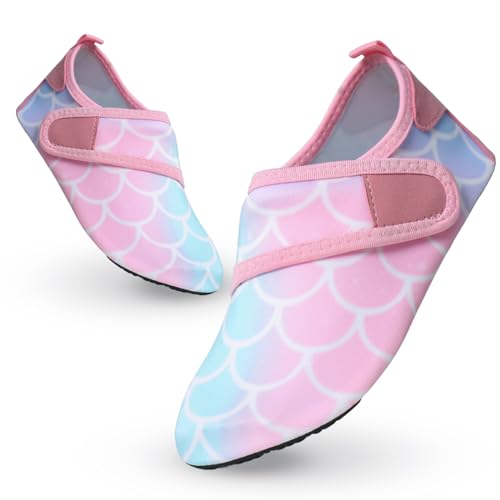 Escarpines Niña Niño Agua Antideslizante Escarpines Piscina Niña Zapatillas Agua Niño Calcetines para Piscina Natacion (B4,EU 26-27)