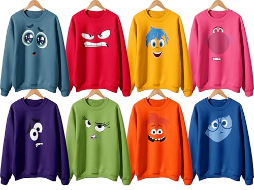 Inside Out Costumes For Adults, Inside Out Sweatshirt, Inside Out Shirt, Custom Emotional Shirts, Funny Characters Costumes For Adults (Adult Sweatshirt)