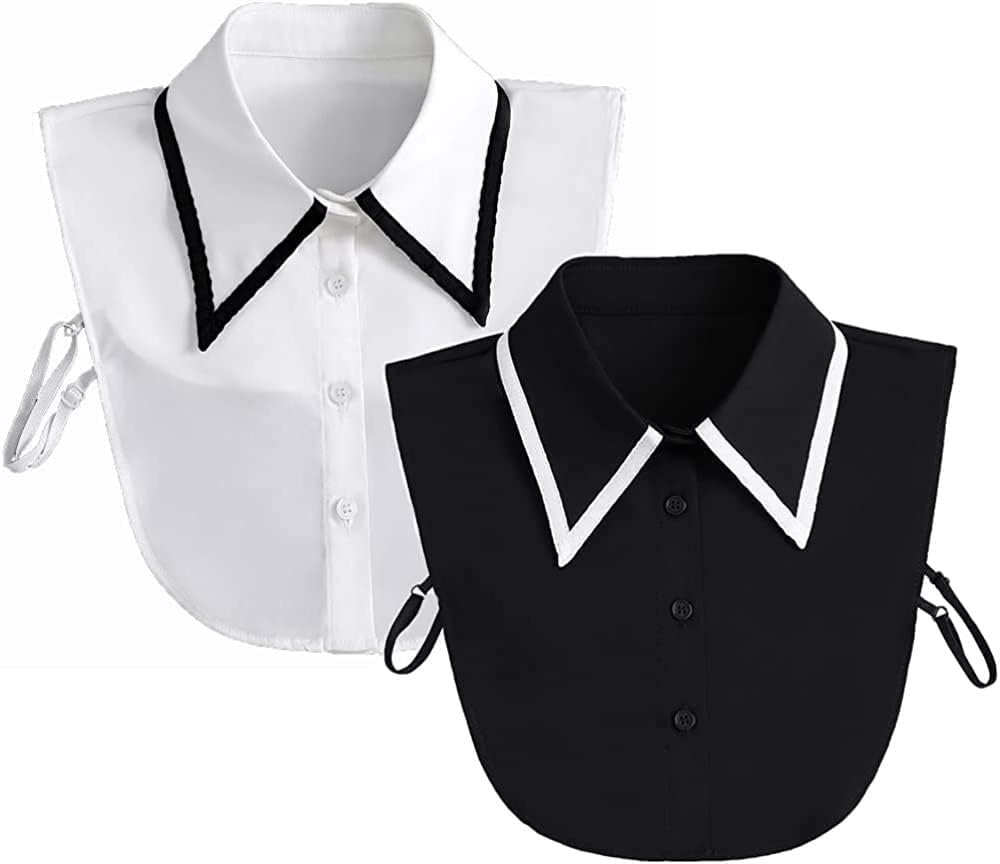 フェイクカラー 着脱式ブラウス レディース おしゃれ 付け襟 ハーフシャツ ポインテッドハーフブラウス 着脱式 付け襟 オフィスレデ