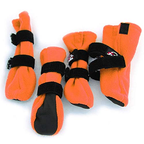 FinNero Pet Products, Finland, Soft Non-Slip Halla Dog Booties, 4pcs, Orange S