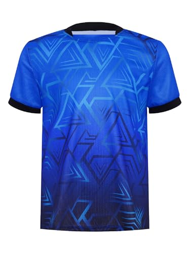 Kids Soccer Sports Top Football Tshirt Boys Short Sleeve Stylish Geometric Printed Basketball Jersey
