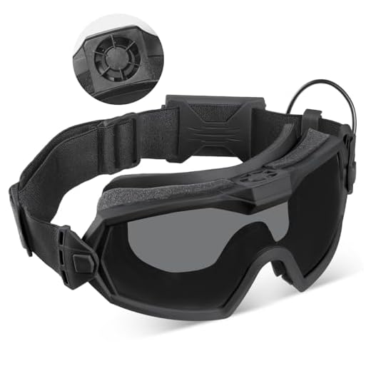 XImybst Airsoft Goggles Anti Fog, Tactical Goggles with Fan and Interchangeable Lens, Military Shooting Safety Goggles & Glasses for Cycling Paintball Hunting Motorcycle (Black)