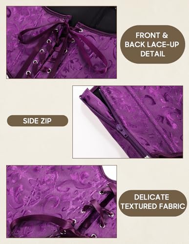 Image of Scarlet Darkness Corset Tops for Women Renaissance Underbust Corset Boned Lace Up Corsets