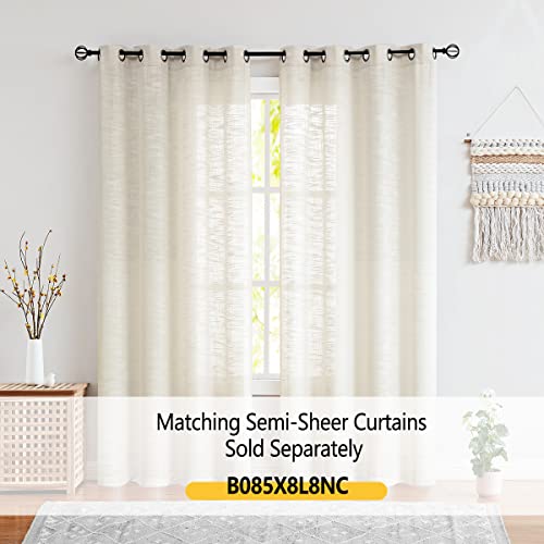 Fmfunctex GM-CW1-18TP Linen Valance Curtain For Kitchen, Natural 18 Inches Long Semi Sheer Window Curtains For Living Room, Light Filtering Drapes thumb #4