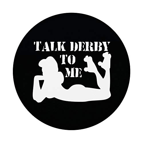 Talk Derby To Me Funny Roller Racing Derby Sport Pinup PopSockets Swappable PopGrip, Black - Image 3