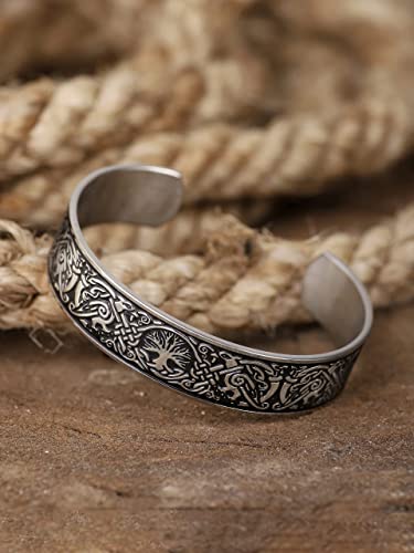 HAQUIL Viking Jewelry Viking Cuff Bracelet for Men and Women4