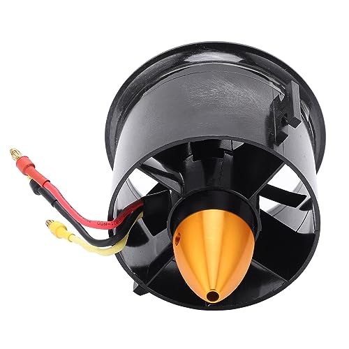 gernie Ducted Fan with Motor, 70mm 6 Blades EDF with 4S RC Brushless Motor, QF2822 3000KV Balance Tested, 3.3x3.9in Aluminum Alloy Powerful Ducted Fan for Motor Model