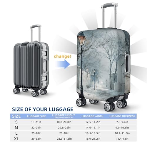 Old Street Lamp In The Snow Elastic Travel Luggage Covers Dustproof Scratch-Resistant Suitcase Protector Fit 22-24 Inch4