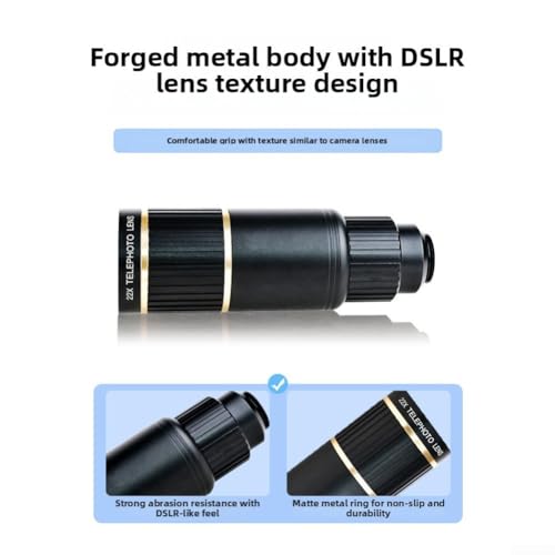 Teleobjetivo zoom 22x de metal para fotografía exterior con móvil Pro Max 14 3