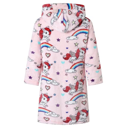 Image of Boys Girls Bathrobes,Toddler Boy Girl Robes,Children's Plush Soft Coral Fleece Hooded Pajamas Sleepwear for Kids