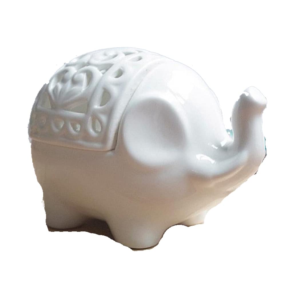 Ttiy Elephant Candle Holder Hollow Tea Light Candlestick Ceramic Scented Candle Holder For Household Decoration 1PCS