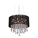 Avenue Lighting HF1500-BLK Beverly DR. Collection Round Black Silk String Shade and Crystal Dual Mount/Flush & Hanging