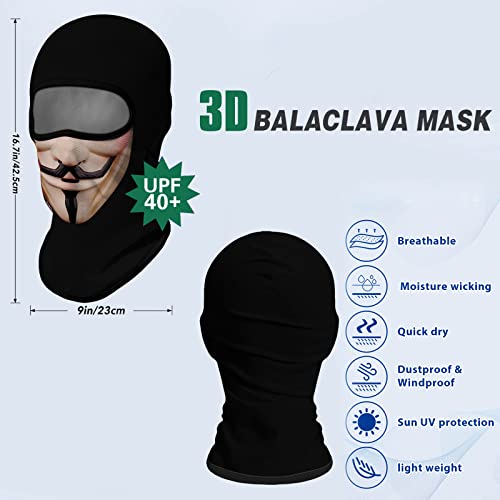 Obacle Balaclava Face Mask Men Women Ski Hunting Cycling (Men Black Beard Smile) #TOP1