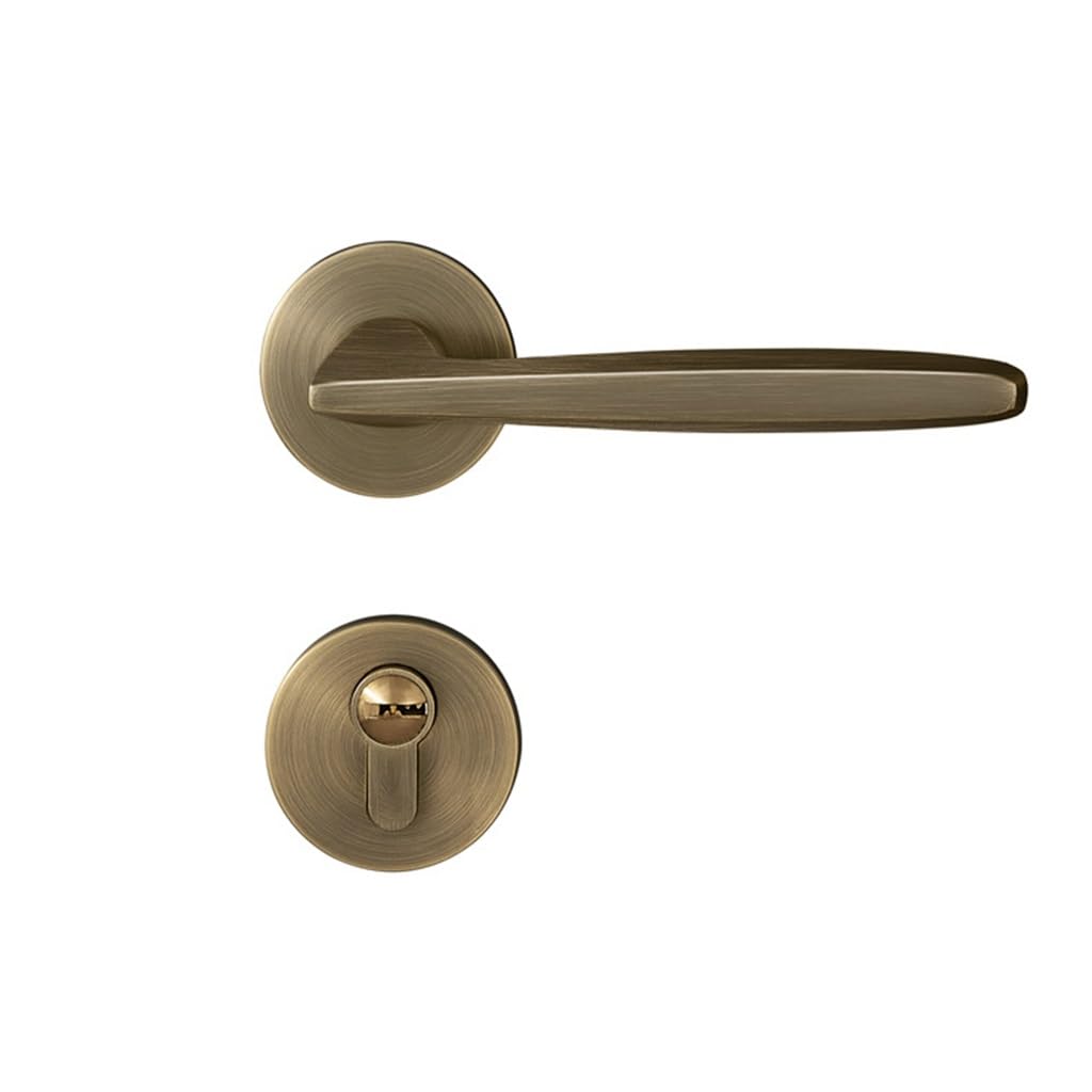 MOBYGKFY Door Locks Indoor Wooden Handle Lockset Magnetic Mute Bedroom