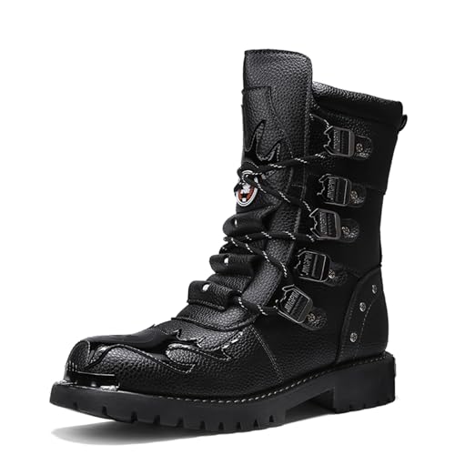 Men's Wear Resistant Cycling Motorcycle Boots Waterproof Biker Riding Punk Rock Metal Toe Cowboy Western Tactical Army Boot