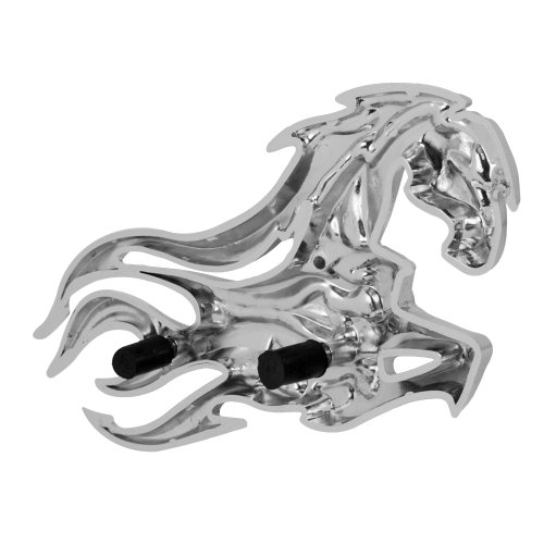 Image of Grand General 90191 Chrome Plastic 'Flamed Horse' Mud Flap Cut-Out Accent