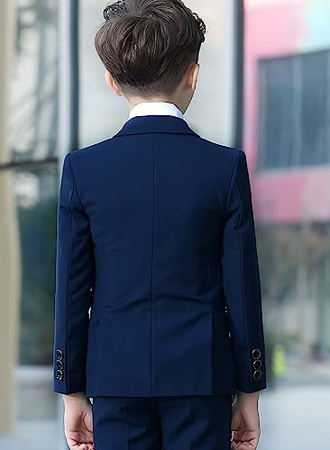 YuanLu Boys Suit for Kids Tuxedo Wedding Ring Bearer Outfit Boy Formal Suits 5 Piece Slim Fit Dresswear Suit Set4