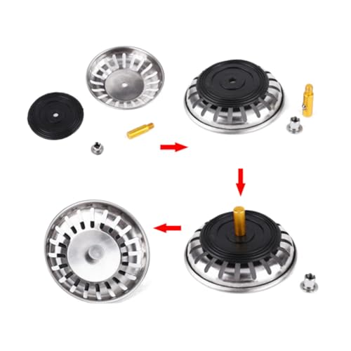 Tapón colador de fregadero 2 unidades acero inoxidable 83mm miniatura 3